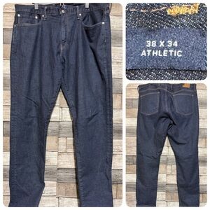 GAP Athletic Fit Men's Jeans 38x34 Dark Rinse Indigo Denim Stretch